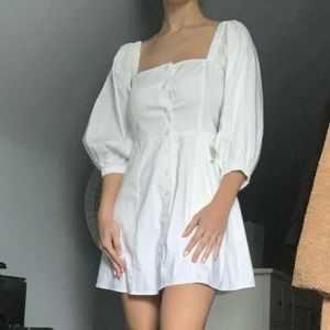 DB button up puff sleeve dress